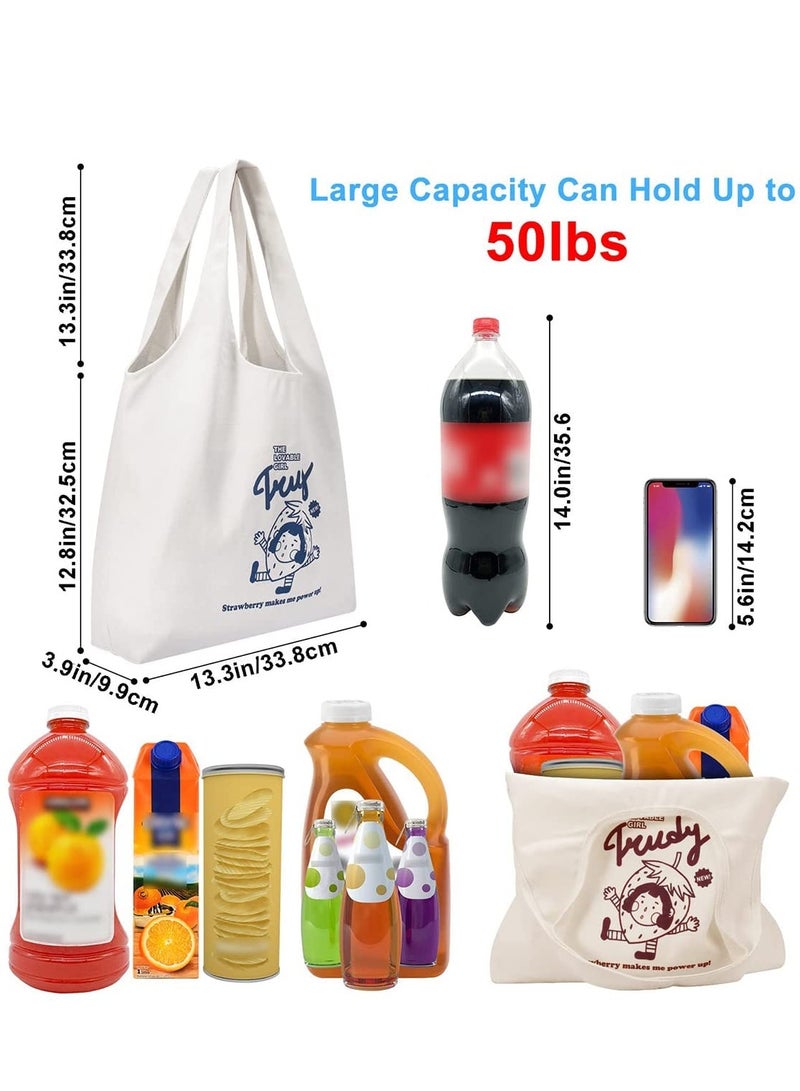 Canvas Tote Bags with Inner Pocket Reusable Grocery Bags Bulk Reusable Shopping Bags Large Capacity