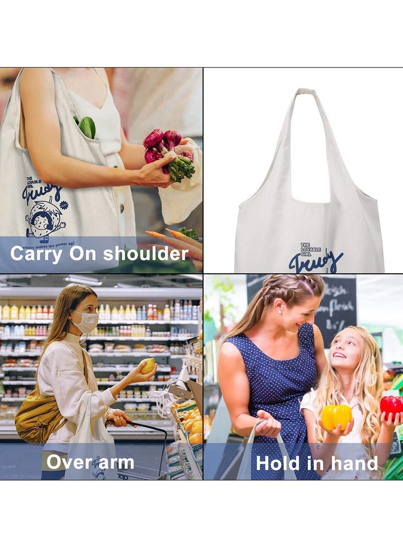 Canvas Tote Bags with Inner Pocket Reusable Grocery Bags Bulk Reusable Shopping Bags Large Capacity