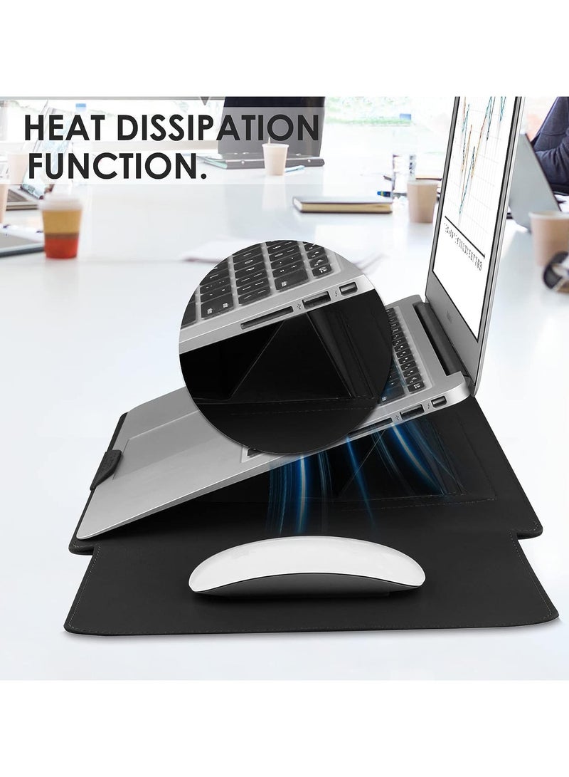 13-14 Inch Laptop Sleeve Case Leather Bag Compatible with MacBook Air 13.3''/13.6'' M1 M2/MacBook Pro 13 2022-2016/Dell XPS 13