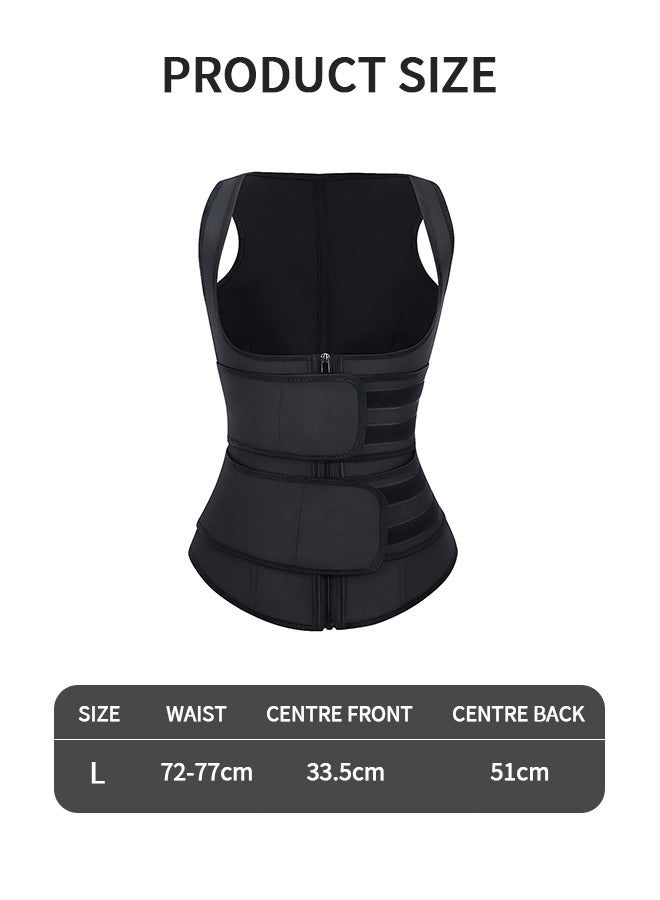 Waist Trainer for Women Waist Trainer Corset Vest Tummy Slimming Belly  Body Shaper, Double Belt Sauna Workout Trimmer Belts with Zipper and 9 Steel Bones