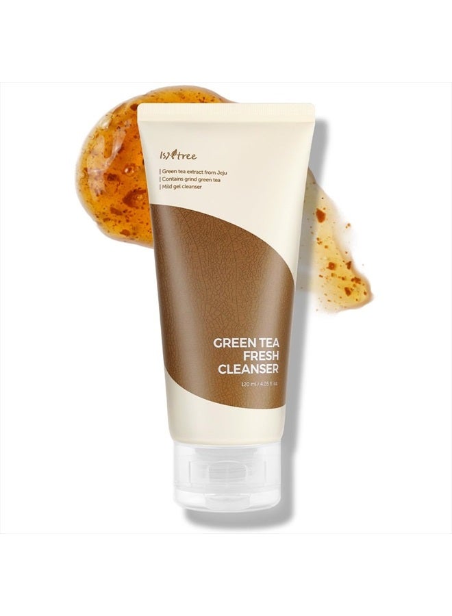 Green Tea Fresh Cleanser 120Ml, Green Tea Extract From Jeju, Contains Grind Green Tea, Mild Gel Cleanser