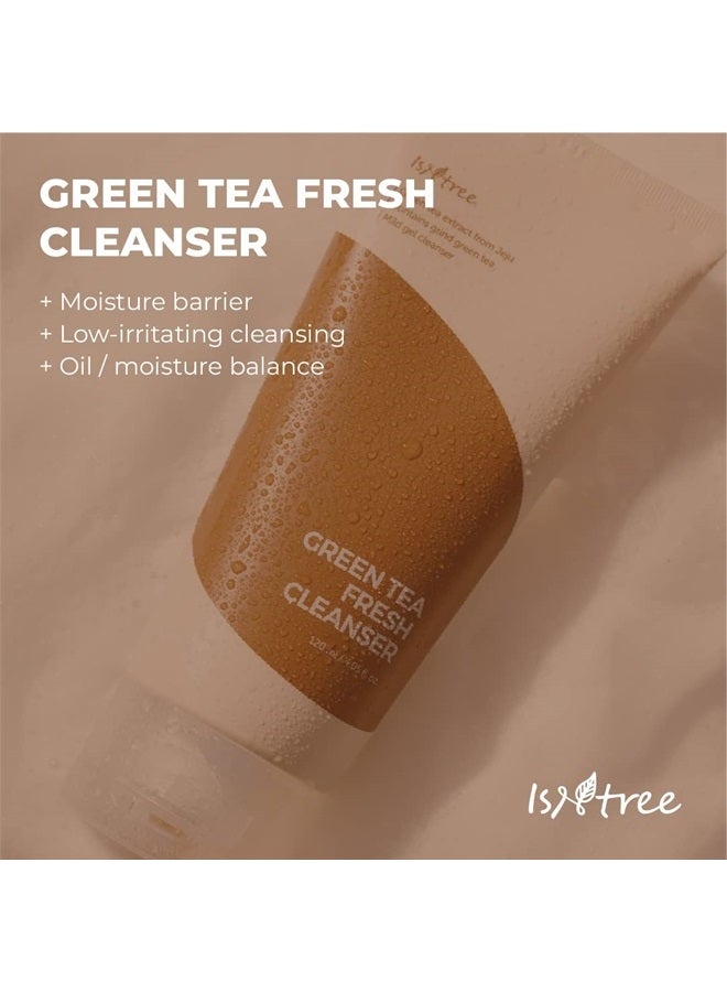 Green Tea Fresh Cleanser 120Ml, Green Tea Extract From Jeju, Contains Grind Green Tea, Mild Gel Cleanser