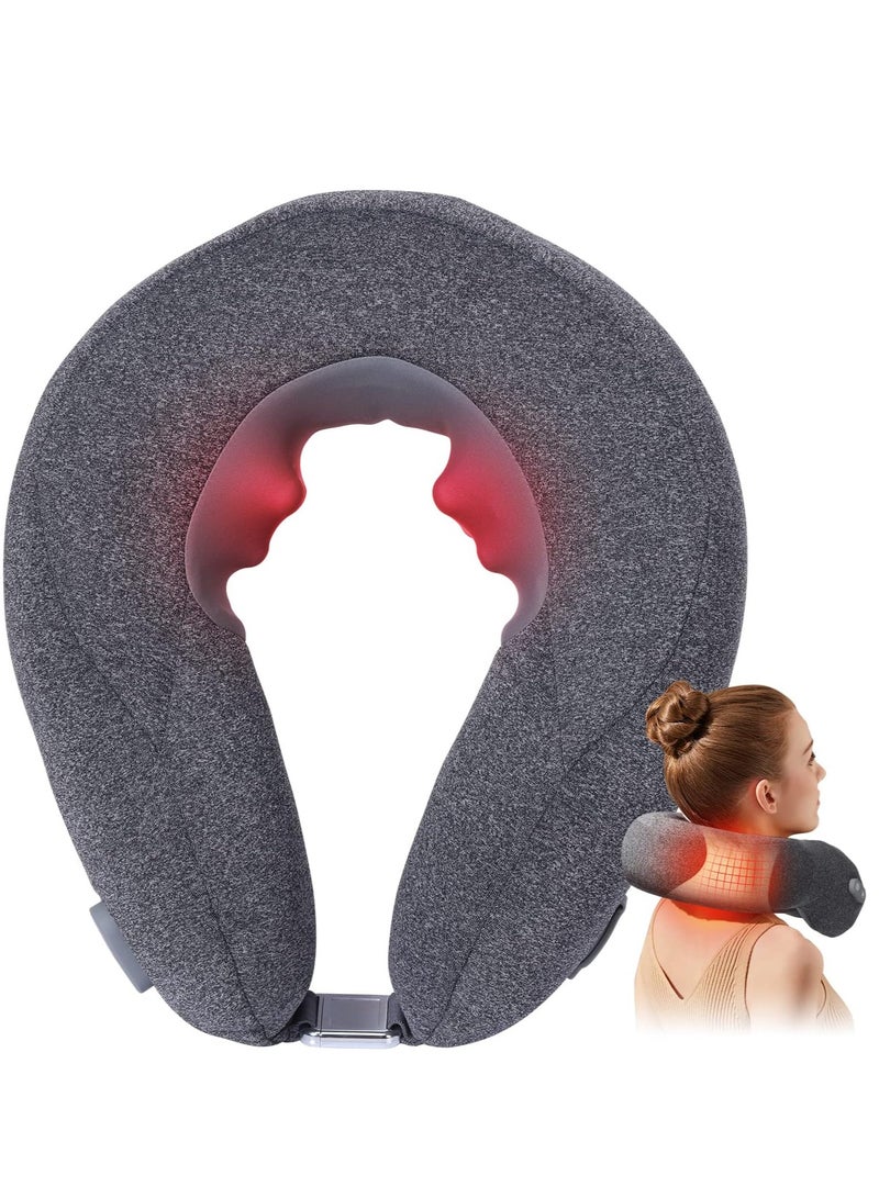 Electric Neck Massager with Heat for Pain Relief  Intelligent Neck Massager with 6 Modes Deep Tissue Trigger Point Neck Massager for Home  Outdoor Office Relax Gift for Her Him Friend Dad Mom