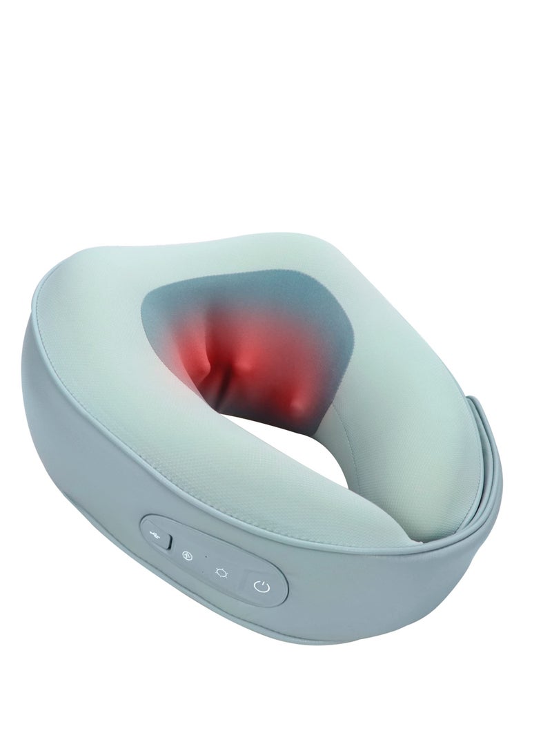 Neck Massager with Heat for Pain Relief Deep Tissue Rechargeable Shiatsu Massage Cushion for Shoulder Back Relieve Muscle Pain 3D Kneading Pillow for Home Office Car Travel