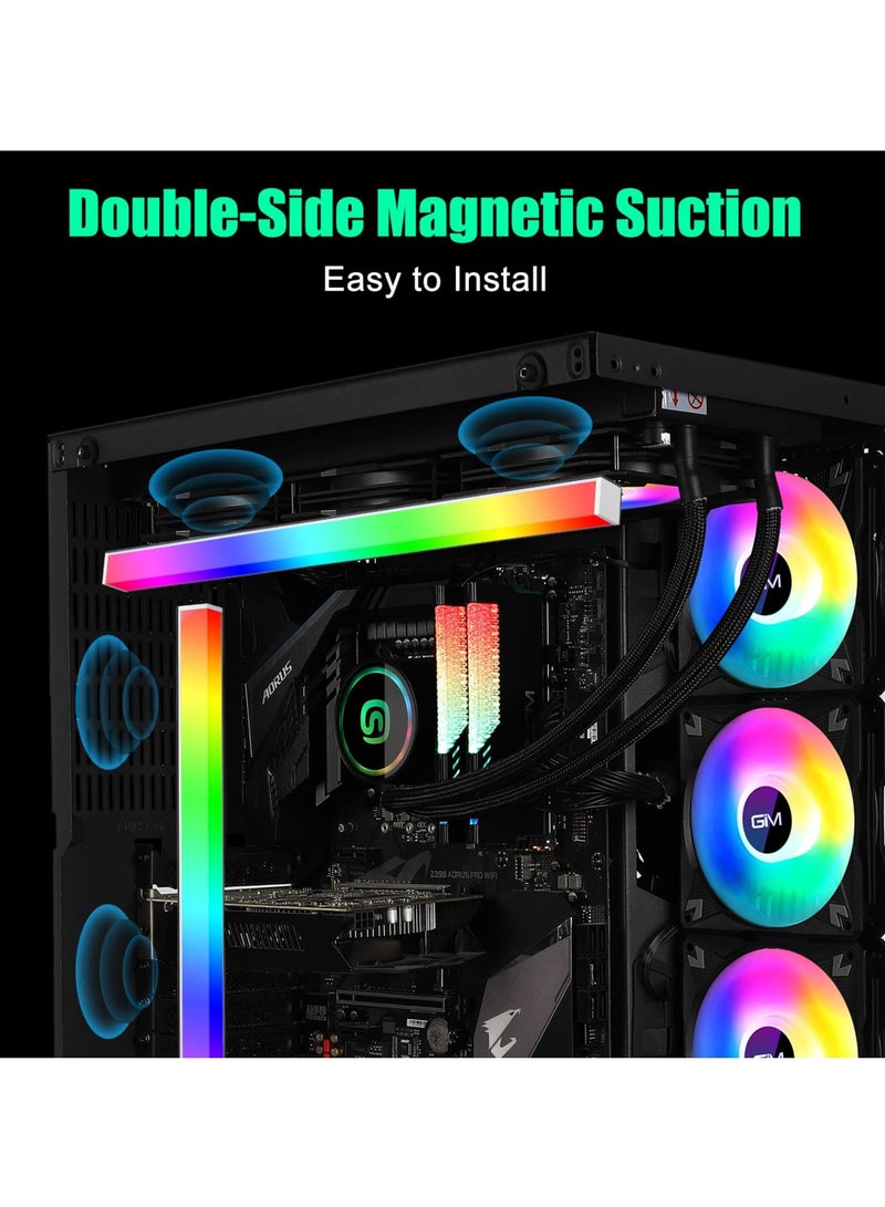 KB-14 RGB PC Light Strip for Gaming Case, 0.98ft Addressable Rainbow Magnetic LED Strip, 5V ARGB 4Pin Header for Asus, Asrock, Gigabyte, Compatible with GIM Hub