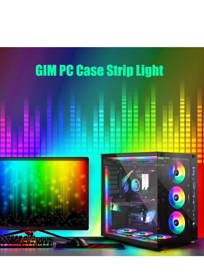 KB-14 RGB PC Light Strip for Gaming Case, 0.98ft Addressable Rainbow Magnetic LED Strip, 5V ARGB 4Pin Header for Asus, Asrock, Gigabyte, Compatible with GIM Hub