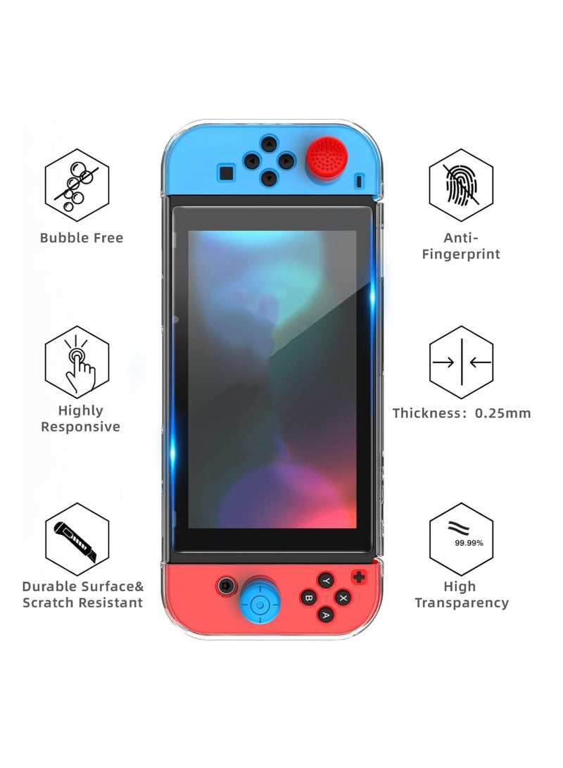 Switch Case Compatible with Nintendo Switch 9 in 1 Accessories kit with Carrying Case, Dockable Protective Case, HD Screen Protector and 6pcs Thumb Grips Caps