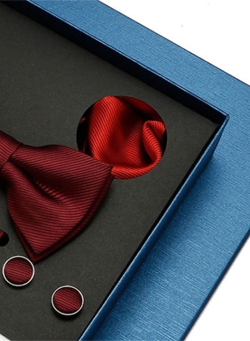 8 Pcs Men's tie pocket square cufflinks bow tie brooch set men's gift box set