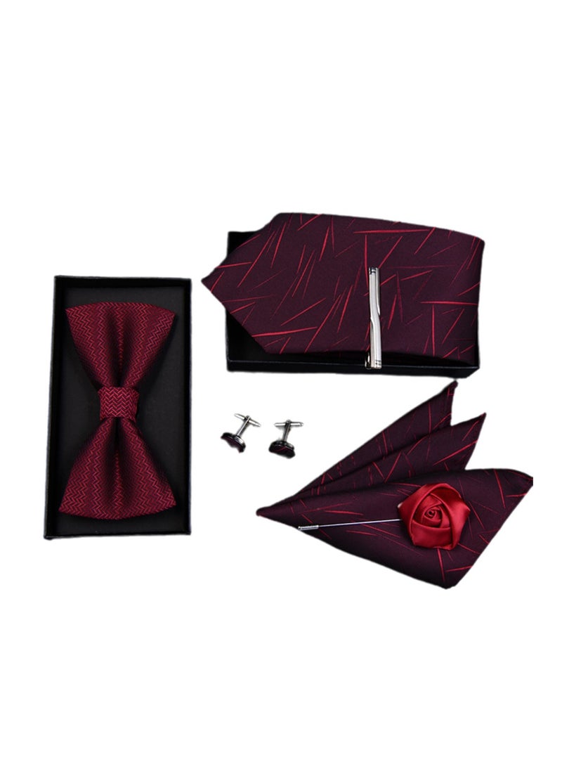 6 pcs men's formal business gift tie bow tie set