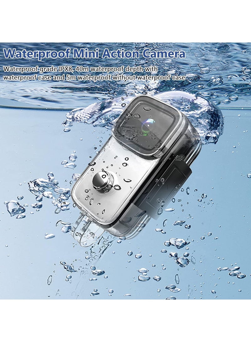 C200 4K Mini WiFi Action Camera with 1.28 Inch IPS Screen 5M Body Waterproof White