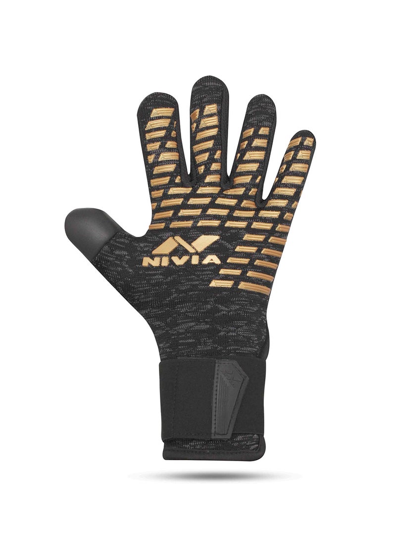 Ashtang Gold Rubber Football Goalkeeper Hand Gloves | Medium | for Men & Women | for Football, Soccer goalkeeping