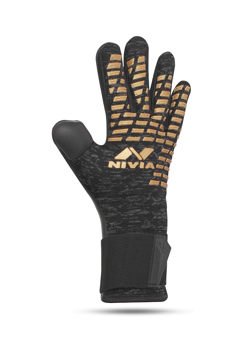 Ashtang Gold Rubber Football Goalkeeper Hand Gloves | Medium | for Men & Women | for Football, Soccer goalkeeping