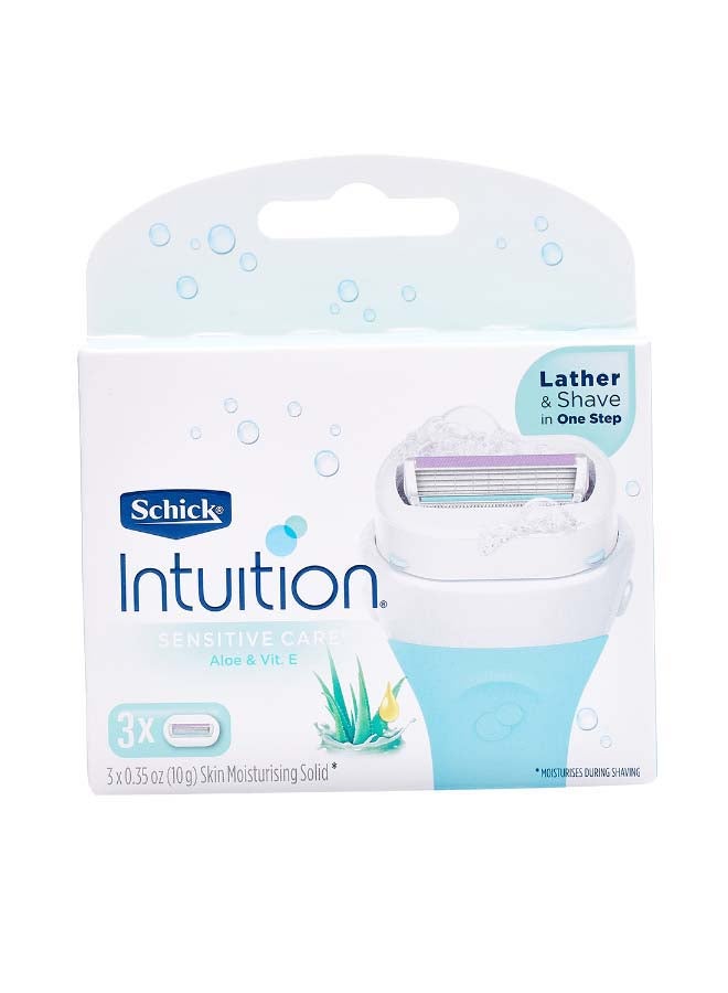 Intuition Sensitive Care Razor With 3-Blades Blue/White 10grams