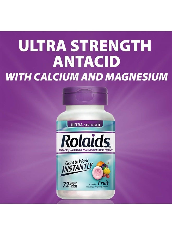 Ultra Strength Antacid, 72 Chewable Tablets, Assorted Fruit, Ultra Strength Heartburn Relief