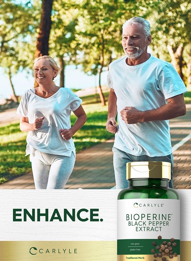 Bioperine 10mg | 120 Capsules | Non-GMO & Gluten Free | Sourced from Black Pepper Extract | Supports Curcumin Powder Absorption