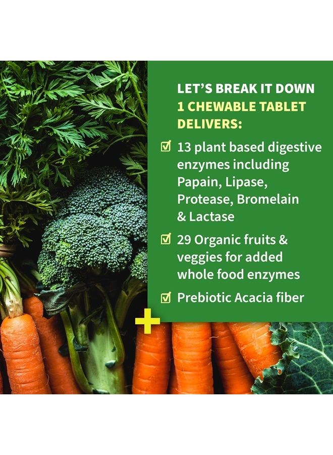 Dr Formulated Digestive Enzymes with Papain, Bromelain, Lipase for Digestion & Nutrient Absorption – Organic Digest+ - Vegan, Gluten-Free, Non-GMO, Tropical Fruit Flavor, 90 Chewables