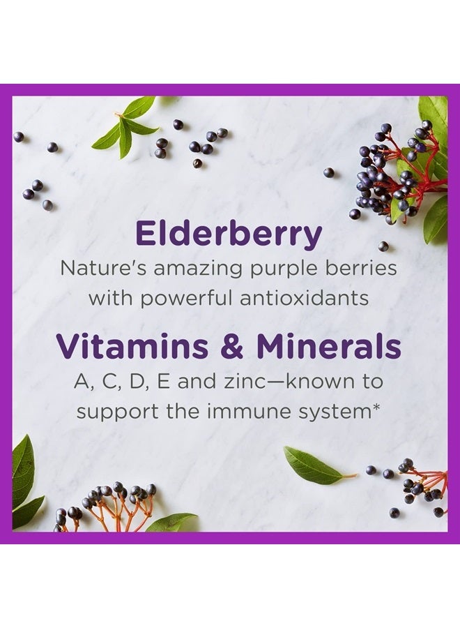 Elderberry Gummies for Kids with Vitamin C Zinc And Elderberry; Daily Children's Immune Support Vitamins Gummy for Children Ages 2 and Up Natural Berry Flavor - 42 Count