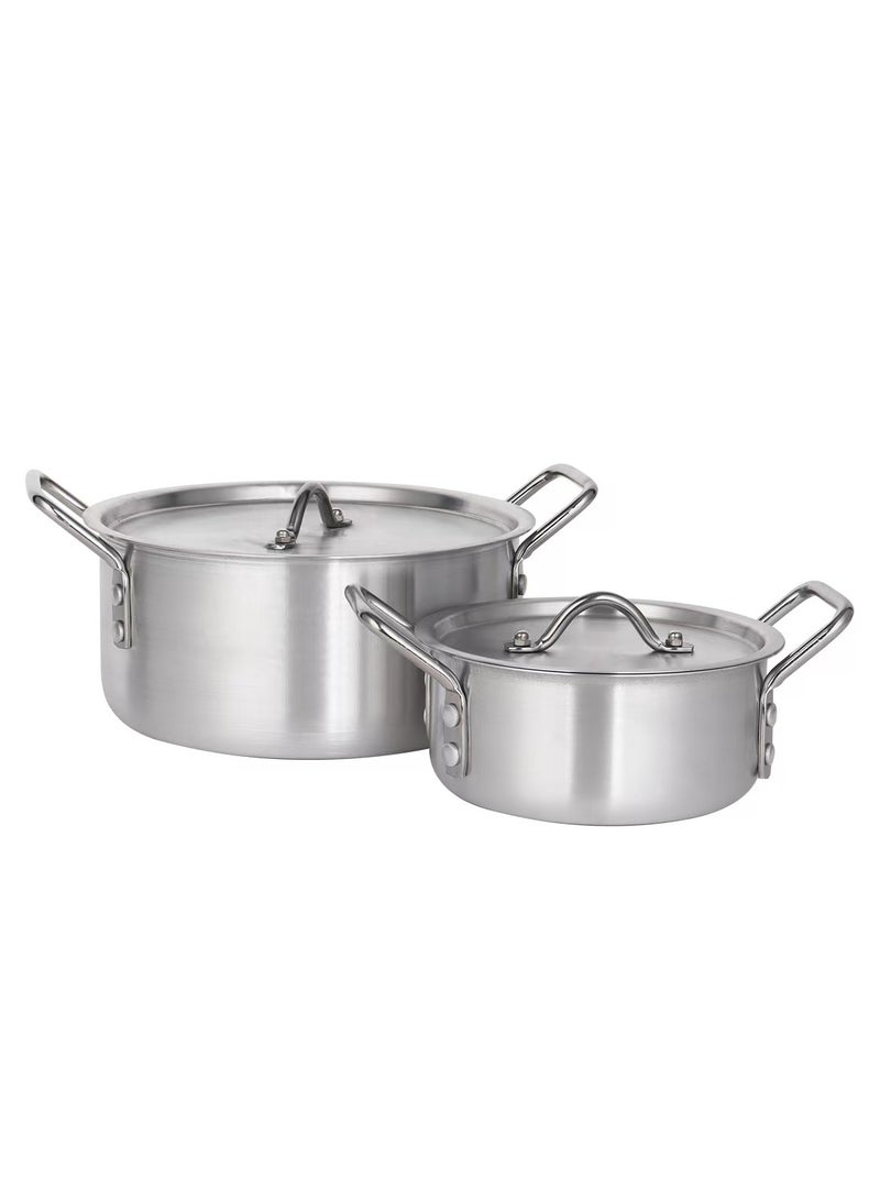 7-Piece Aluminum Cookware Set, Silver Non-Stick Pots Ranging From 14CM To 26CM