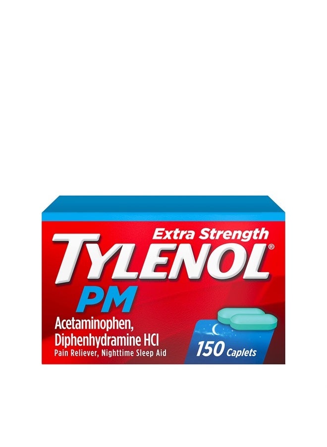 PM Extra Strength Nighttime Pain Reliever, Sleep Aid Caplets, 500 mg Acetaminophen, 25 mg Diphenhydramine HCl, Relief for Nighttime Aches And Pains, Non-Habit Forming, 150 ct