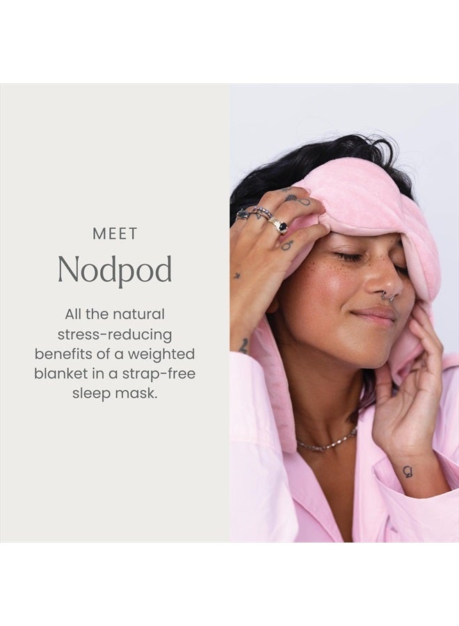 Nodpod Gentle Pressure Sleep Mask | Patented Light Blocking Design for Sleeping, Travel & Relaxation | Bead Filled, Machine Washable, BPA Free Eye Pillow (Blush Pink)