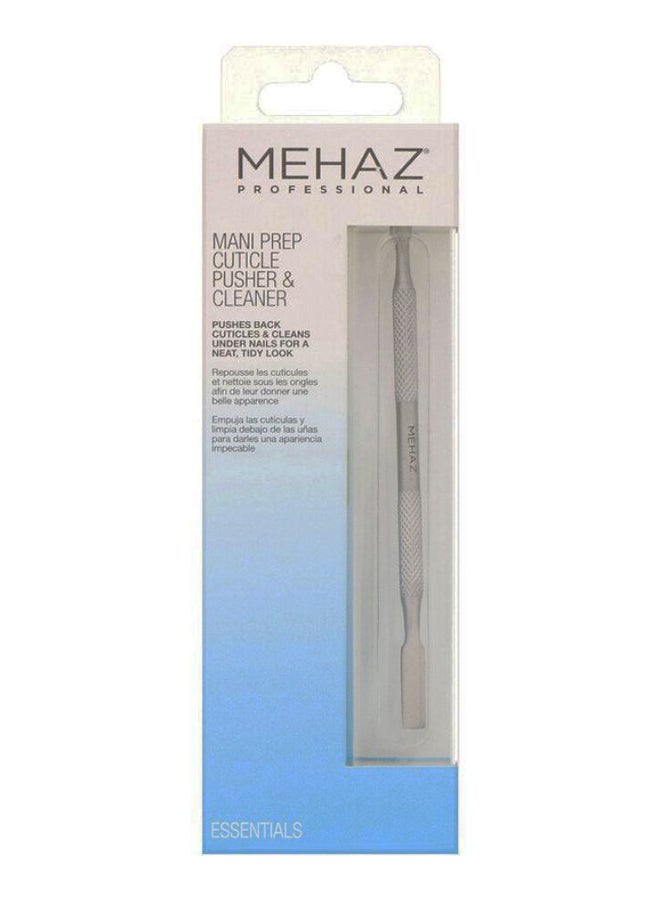 Mani Prep Cuticle Pusher And Cleaner Silver