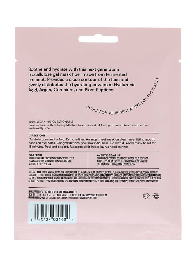 Organics Seriously Soothing Biocellulose Gel Mask (Pack of 2) With Rose, Argan and Plan Peptides, For Normal to Sensitive Skin.676 fl. oz.