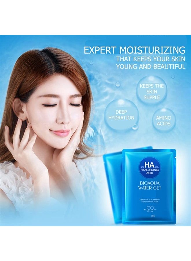 Hyaluronic Acid Moisturizing Replenishment Facial Mask HA Reduces Acne Deep Cleanse 30g (5 Pack)