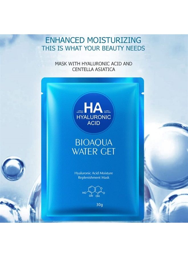 Hyaluronic Acid Moisturizing Replenishment Facial Mask HA Reduces Acne Deep Cleanse 30g (5 Pack)