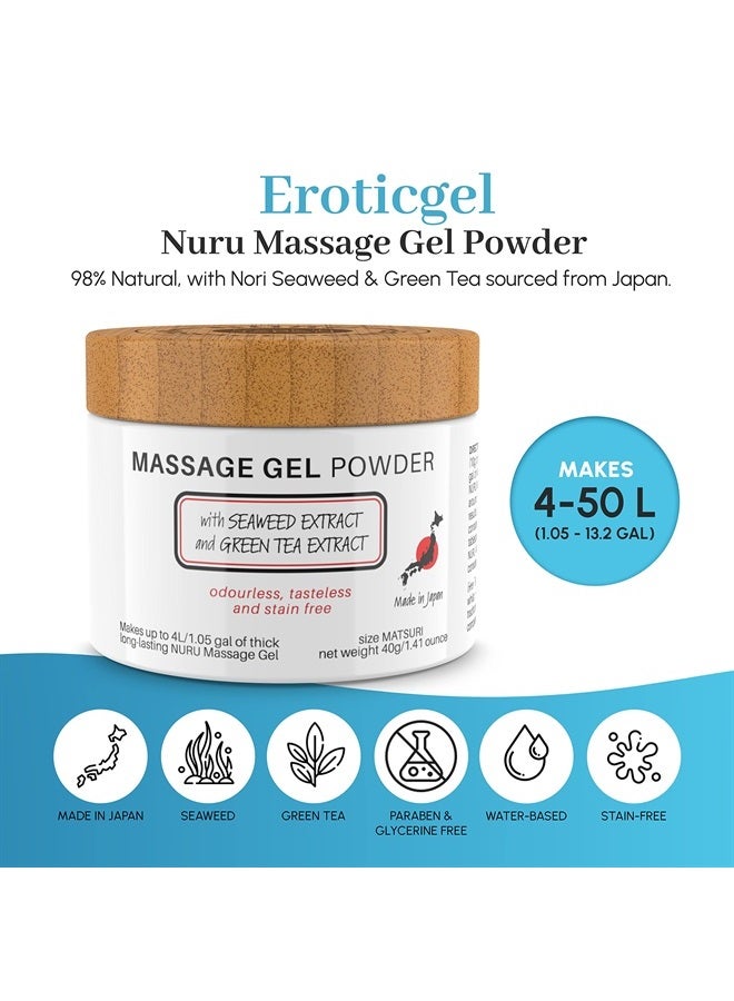 Nuru Massage Gel Therapy Powder 500g | Seaweed & Green Tea | Made in Japan | Paraben & Glycerine Free