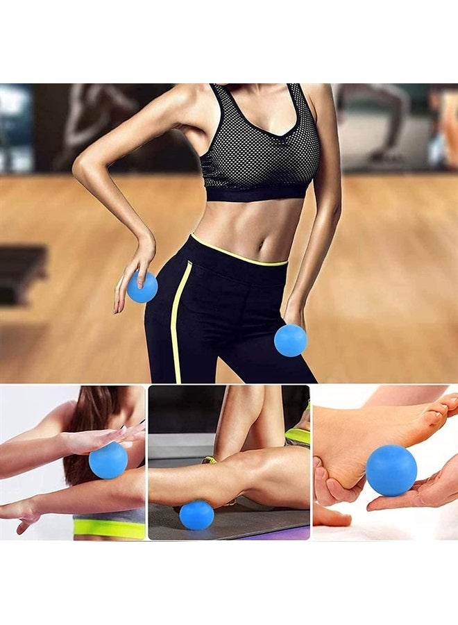 Massage Lacrosse Ball for Sore Muscles, Shoulders, Neck, Back, Foot, Body, Deep Tissue, Trigger Point, Muscle Knots, Yoga and Myofascial Release (Blue)