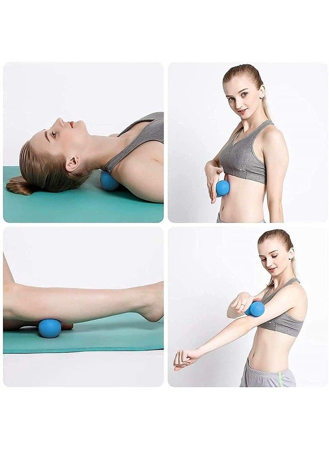 Massage Lacrosse Ball for Sore Muscles, Shoulders, Neck, Back, Foot, Body, Deep Tissue, Trigger Point, Muscle Knots, Yoga and Myofascial Release (Blue)