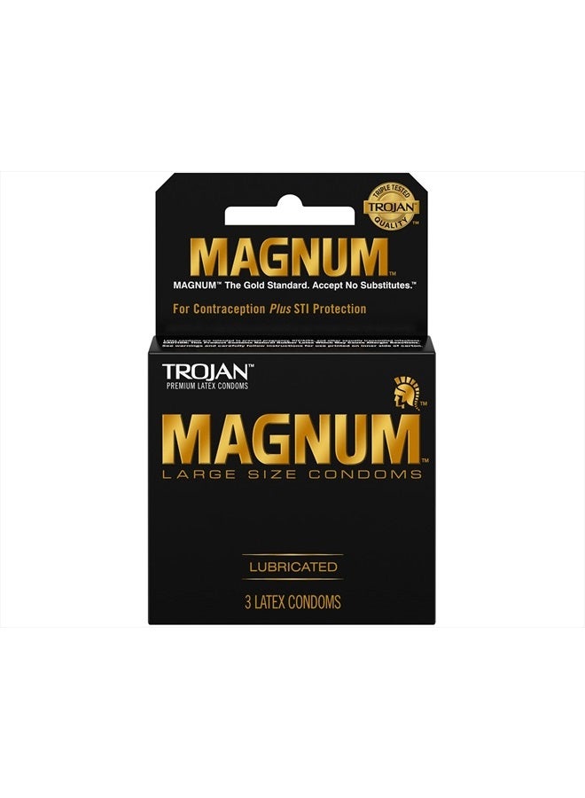 Trojan Magnum Lubed Size 3 Ct Trojan Magnum Large Sized Lubricated Condoms 3ct