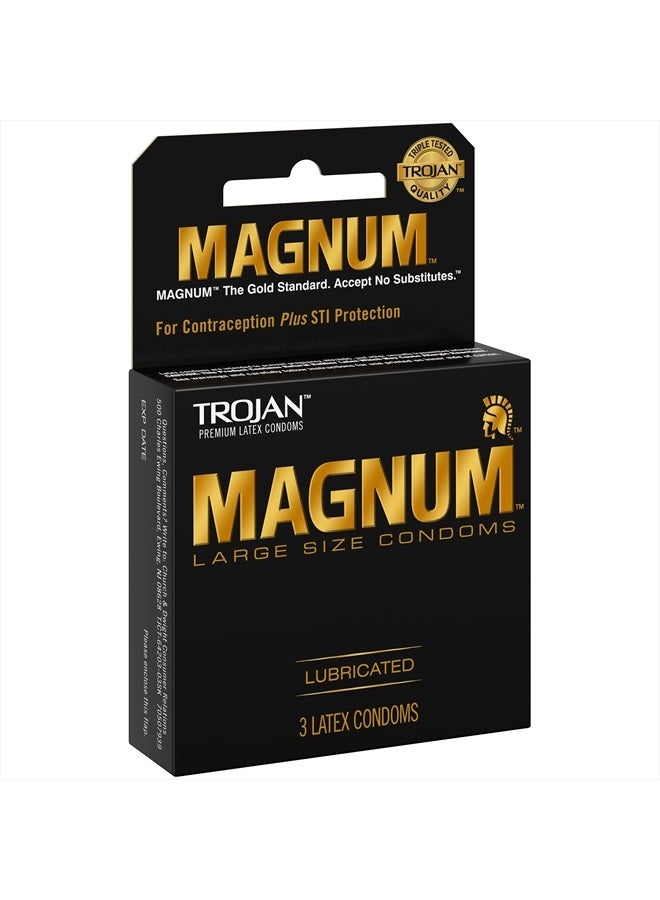 Trojan Magnum Lubed Size 3 Ct Trojan Magnum Large Sized Lubricated Condoms 3ct
