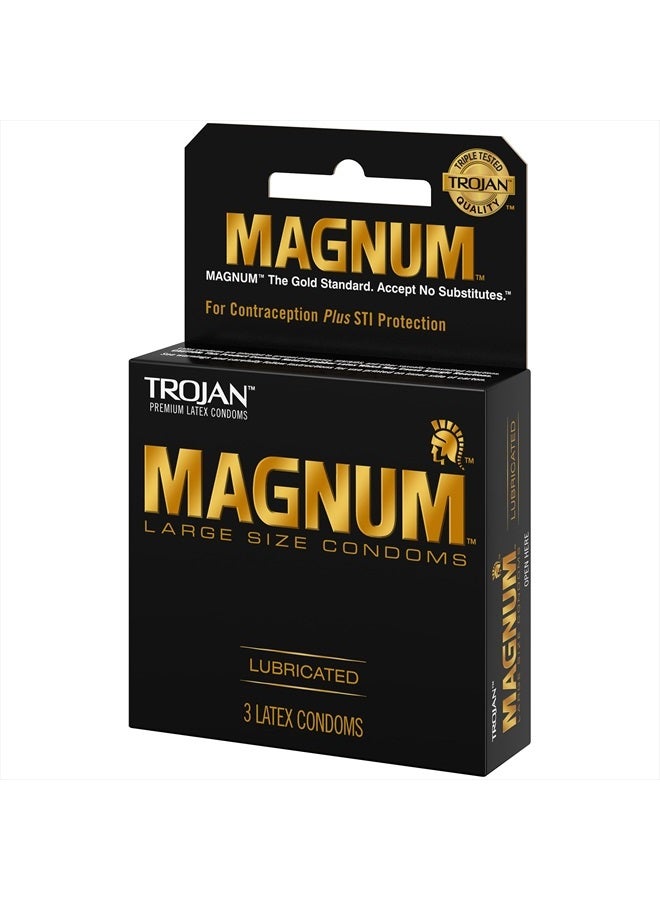 Trojan Magnum Lubed Size 3 Ct Trojan Magnum Large Sized Lubricated Condoms 3ct