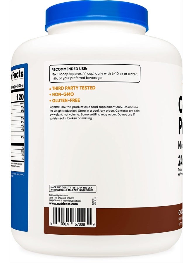 Casein Protein Powder 5lb Chocolate - Micellar Casein, Gluten Free, Non-GMO