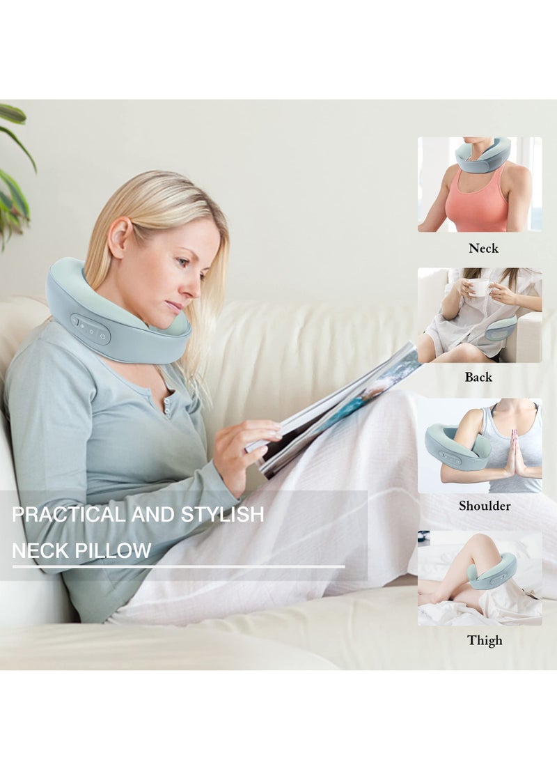 Neck Massager with Heat for Pain Relief Deep Tissue Rechargeable Shiatsu Massage Cushion for Shoulder Back Relieve Muscle Pain 3D Kneading Pillow for Home Office Car Travel