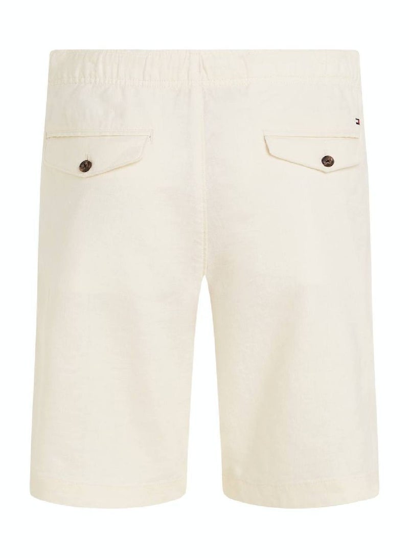 Men's Harlem Drawstring Skinny Fit Chino Shorts -  Linen blend, Beige