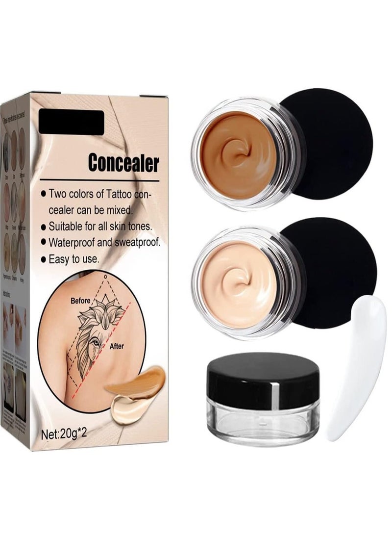 Cover Up Makeup Waterproof, Concealer, Scar Cover Up Makeup Waterproof, Professional Skin Concealer Set for Dark Spots, Scars, Vitiligo, Body Makeup Cover