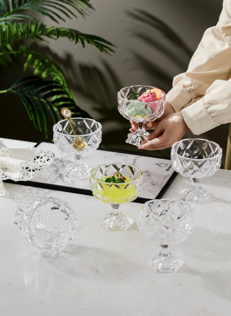 6-Piece Glass Dessert Bowl Set - 280 ml