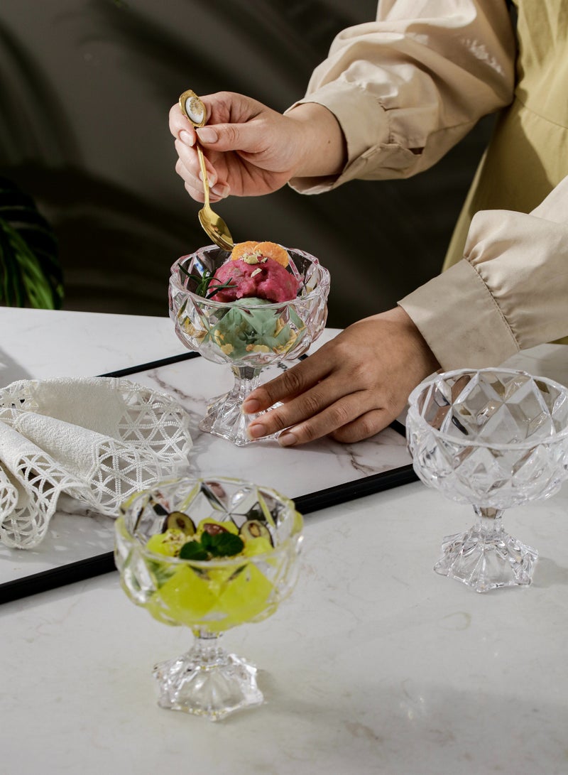 6-Piece Glass Dessert Bowl Set - 280 ml