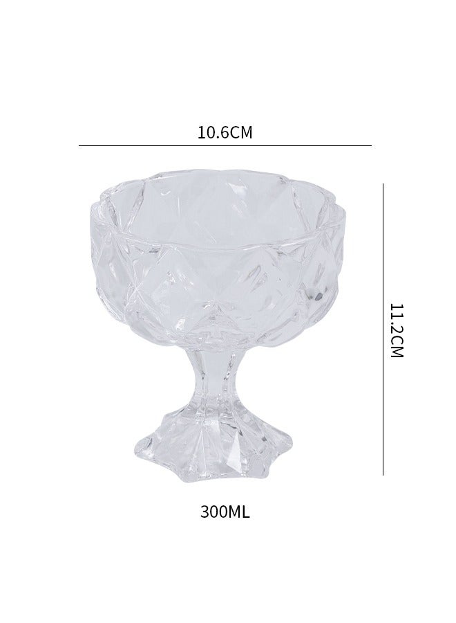 6-Piece Glass Dessert Bowl Set - 280 ml