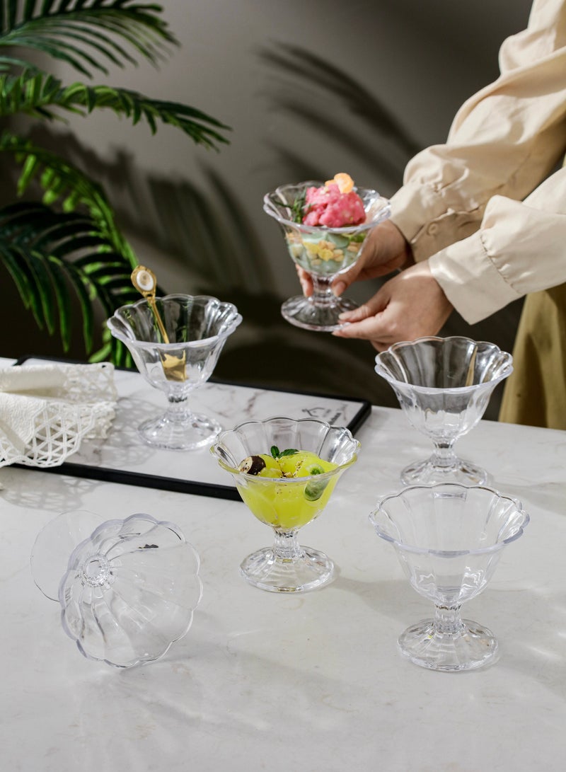 6-Piece Glass Dessert Bowl Set - 280 ml