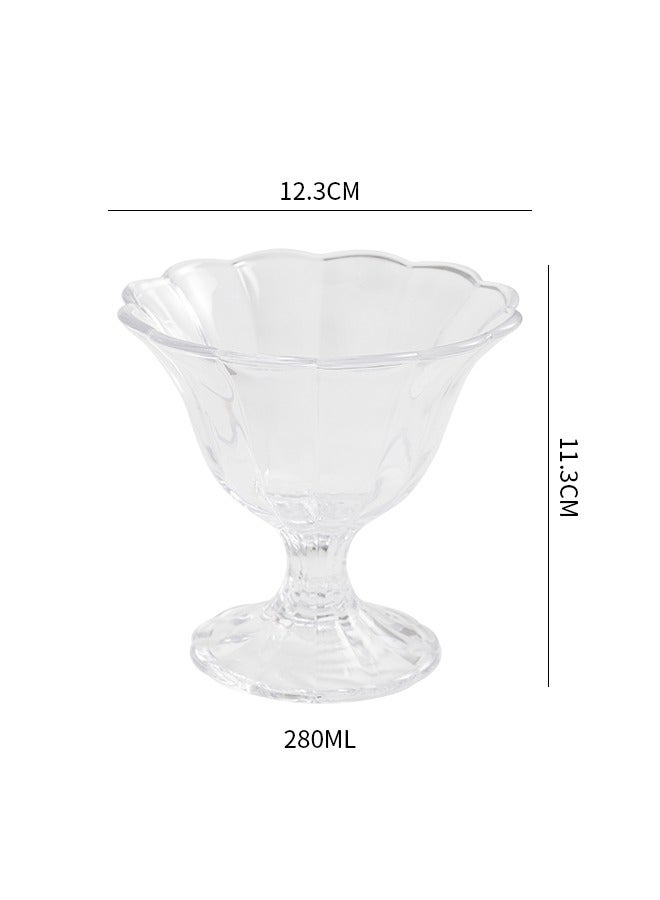 6-Piece Glass Dessert Bowl Set - 280 ml