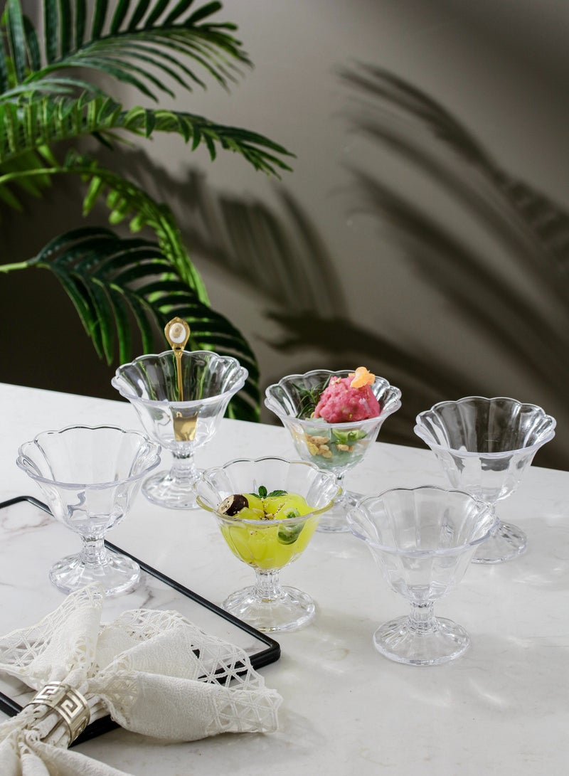 6-Piece Glass Dessert Bowl Set - 280 ml