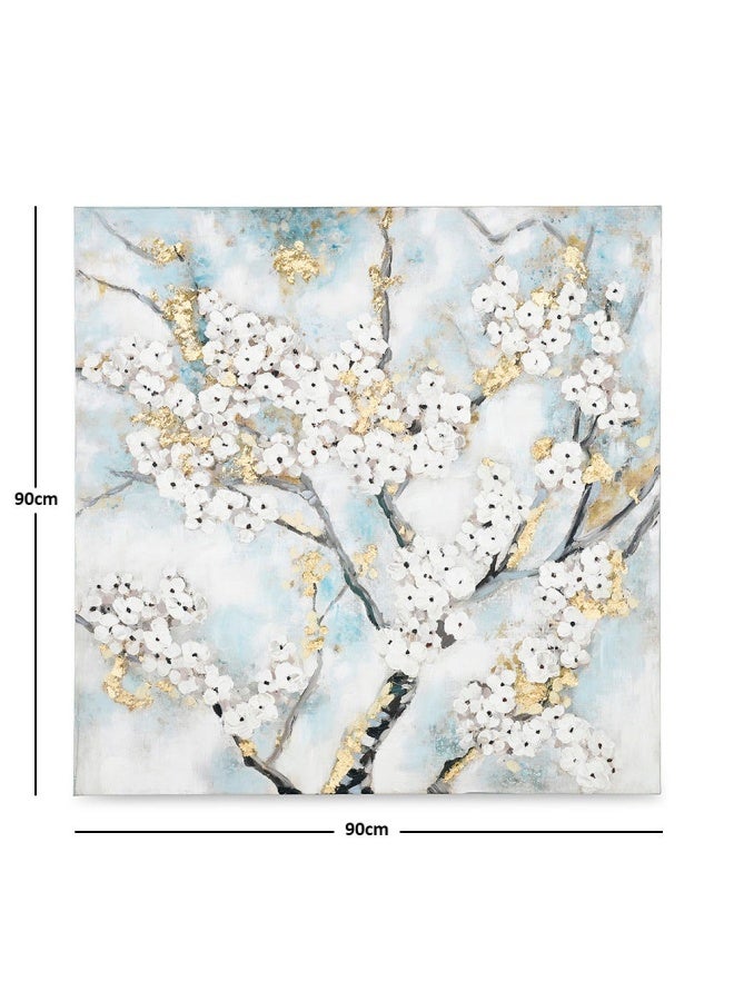 Bloom U/Frmd W/Art 90X90Cm Blu