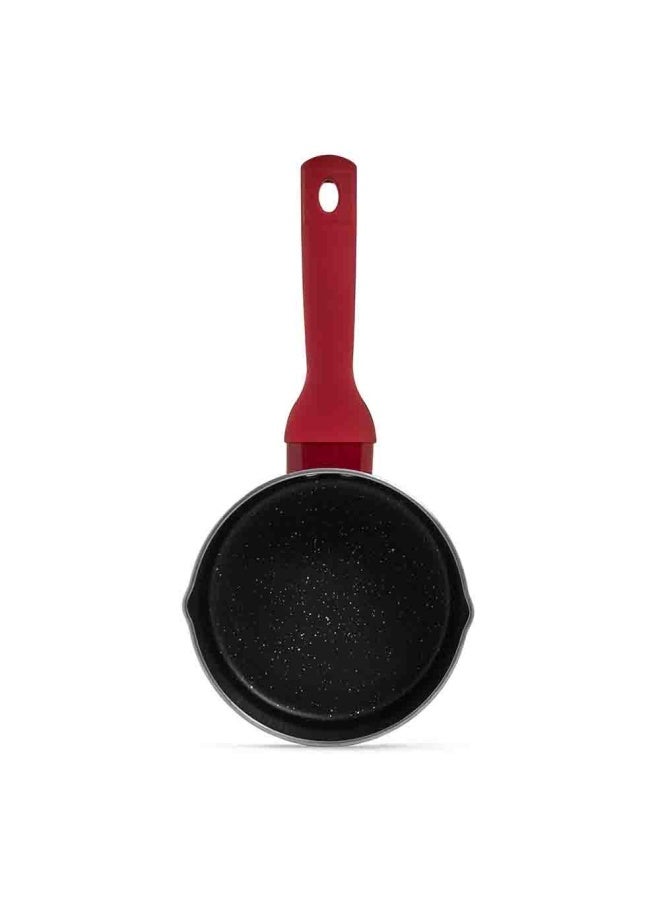 Yna Non-Stick Saucepan With Lid, Red & Black - 18 Cm