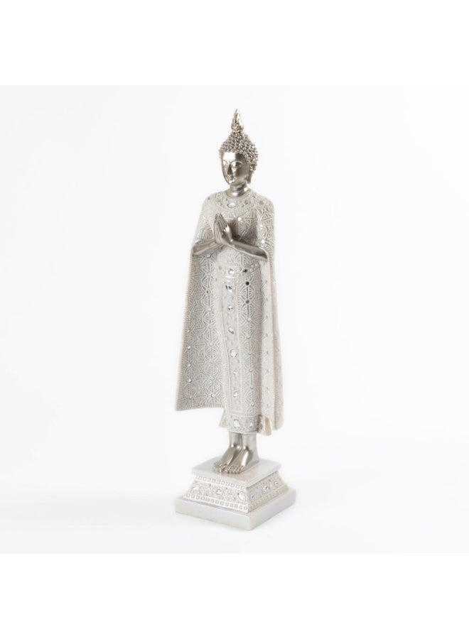 Standing Buddha, Silver - 18X59 Cm