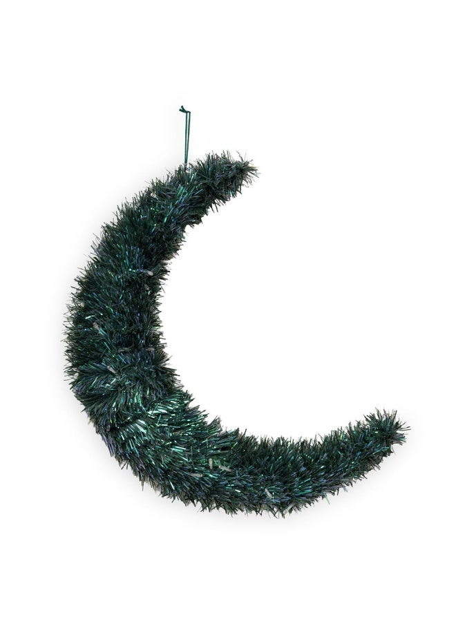 Crescent Light, Green & White - 50X9X35 Cm