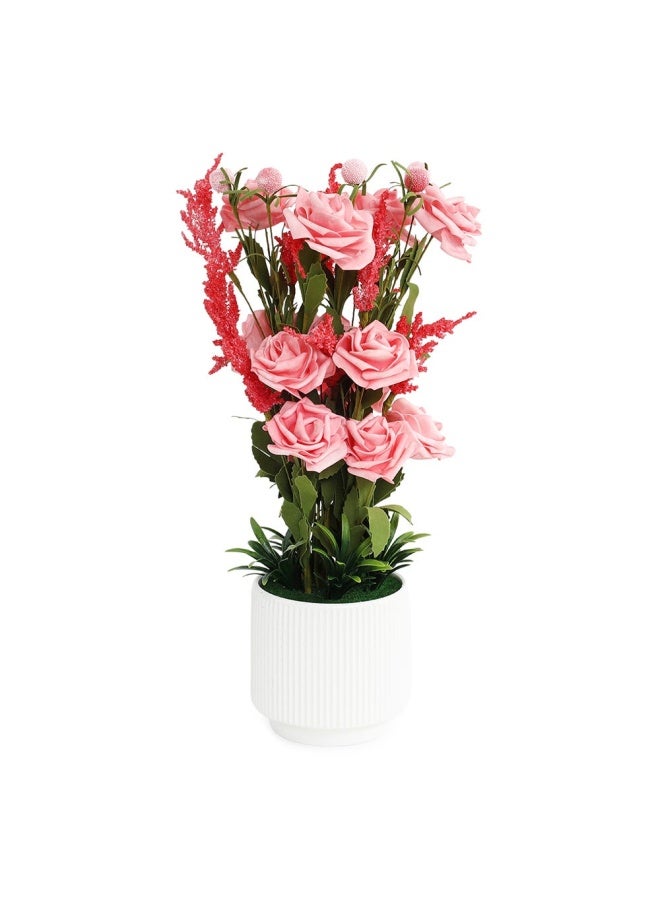 Rosy Flwr Arrngmnt Pink 46Cm