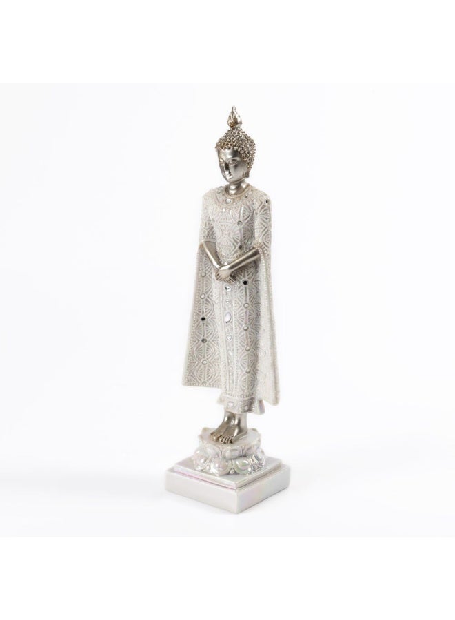 Standing Buddha, Silver - 13X44 Cm
